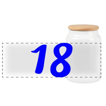18. 18 YEARS OLD. 18th ANNIVERSARY. 18 BIRTHDAY. - Panoramic Cookie Jar with Wooden Lid - white - Front