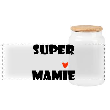 MAMIE. MAMAN. GRAND-MERE. FÊTE DES MÈRES - Boîte à biscuits avec couvercle en bois - blanc - Devant