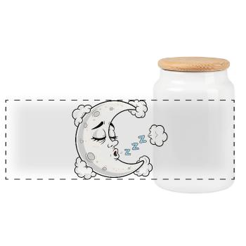 Mondkuss Schlaftraum Cartoon - Panorama Keksdose mit Holzdeckel - Weiß - Vorne