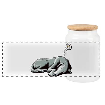 Lévrier irlandais Lévrier Propriétaire de chien de lévrier Fan de chien de loup - Boîte à biscuits avec couvercle en bois - blanc - Devant