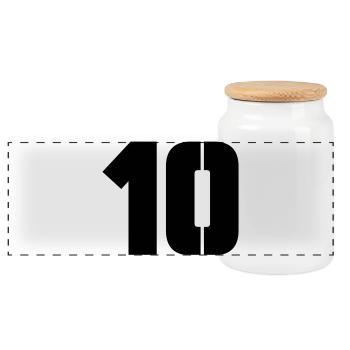 10 - Panoramic Cookie Jar with Wooden Lid - white - Front