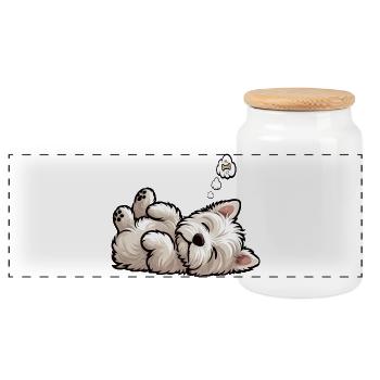 West highland terrier Westie Westiebesitzer  - Panorama Keksdose mit Holzdeckel - Weiß - Vorne