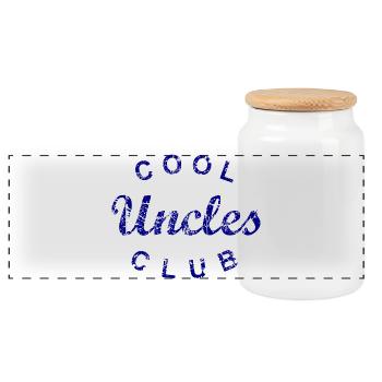 Cool Uncles Club Onkel Vatertag Geschenk - Panorama Keksdose mit Holzdeckel - Weiß - Vorne