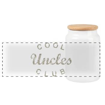 Cool Uncles Club Onkel Vatertag Geschenk - Panorama Keksdose mit Holzdeckel - Weiß - Vorne