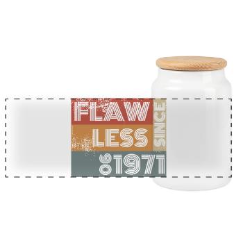 55. Anniversaire Parfait depuis 06/1971 - Boîte à biscuits avec couvercle en bois - blanc - Devant
