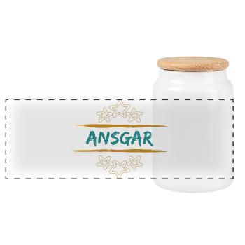 Ansgar - Boîte à biscuits avec couvercle en bois - blanc - Devant