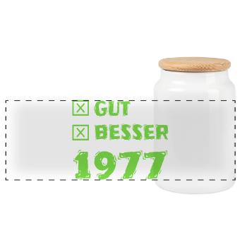 1977 - Panorama Keksdose mit Holzdeckel - Weiß - Vorne