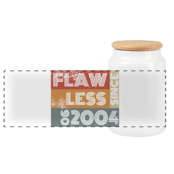22. Birthday Flawless since 06/2004 - Panoramic Cookie Jar with Wooden Lid - white - Front