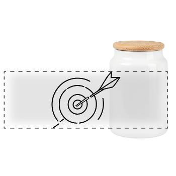 Archery Target - Panoramic Cookie Jar with Wooden Lid - white - Front