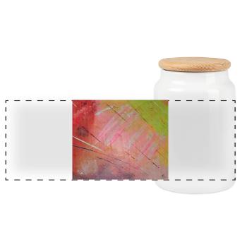 Neon Diagonal Stripe Abstract - Panoramic Cookie Jar with Wooden Lid - white - Front