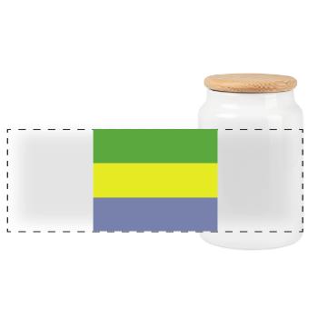 Gabonische Flagge - Panorama Keksdose mit Holzdeckel - Weiß - Vorne