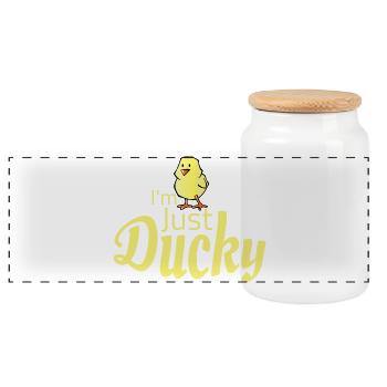 Just Ducky Fun Graphic Tee - Panoramic Cookie Jar with Wooden Lid - white - Front