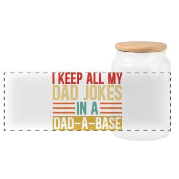 Gardez les blagues de papa dans une base de papa - Boîte à biscuits avec couvercle en bois - blanc - Devant