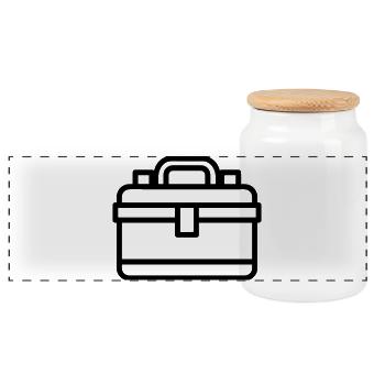 Toolbox - Panoramic Cookie Jar with Wooden Lid - white - Front