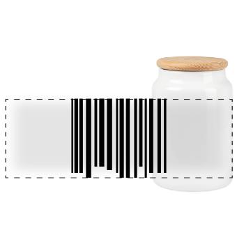 code barres - Boîte à biscuits avec couvercle en bois - blanc - Devant