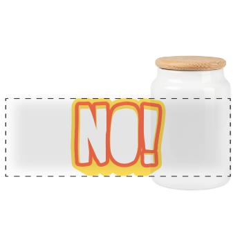 NOPE! Glowing Pop Art Signal - Panoramic Cookie Jar with Wooden Lid - white - Front
