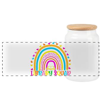 Rainbow Library Squad - Panorama Keksdose mit Holzdeckel - Weiß - Vorne