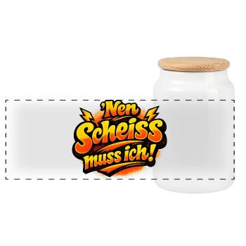 Nen Scheiss Muss ich retro comic - Boîte à biscuits avec couvercle en bois - blanc - Devant
