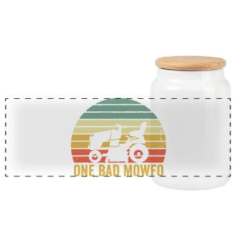 Ein schlechter Mowfo Retro-Scooter Sunset - Panorama Keksdose mit Holzdeckel - Weiß - Vorne