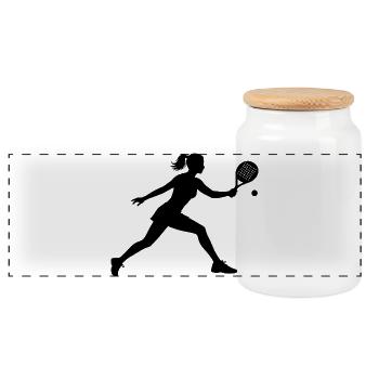 Réservez une idée de cadeau pour les fans de padel avec Padel Hall - Boîte à biscuits avec couvercle en bois - blanc - Devant