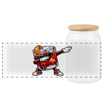 Negroni en davant - Boîte à biscuits avec couvercle en bois - blanc - Devant