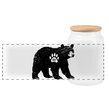Ours Kumamon - Boîte à biscuits avec couvercle en bois - blanc - Devant