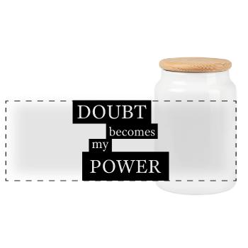 Doubt Becomes My Power - Panorama Keksdose mit Holzdeckel - Weiß - Vorne