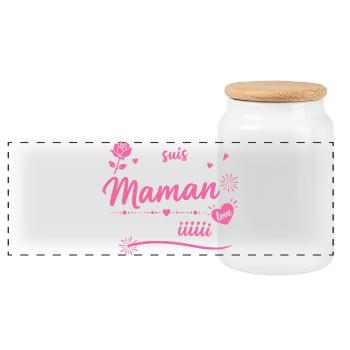 Maman qui déchiiiire - Boîte à biscuits avec couvercle en bois - blanc - Devant