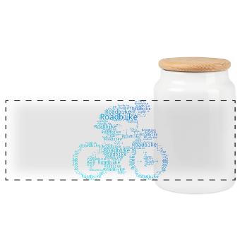 Gift idea for a road bike with road bike - Panoramic Cookie Jar with Wooden Lid - white - Front