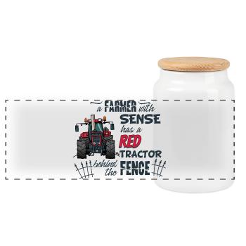0362_A_Farmer_with_sense - Panoramic Cookie Jar with Wooden Lid - white - Front