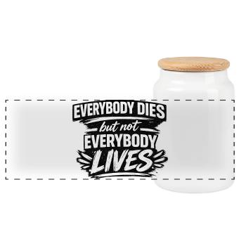 Tout le monde ne vit pas Citation Tee - Boîte à biscuits avec couvercle en bois - blanc - Devant