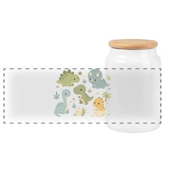 Design des enfants dinosaures mignons - Boîte à biscuits avec couvercle en bois - blanc - Devant
