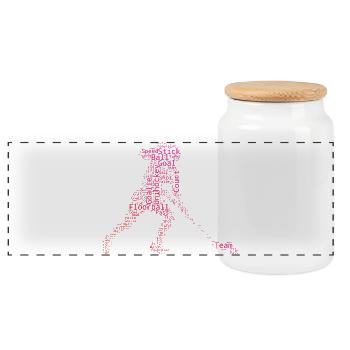 Idée cadeau de hockey en salle pour un fan de floorball - Boîte à biscuits avec couvercle en bois - blanc - Devant