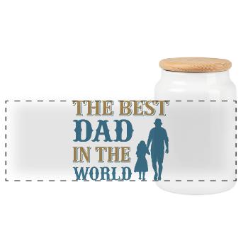 Meilleur papa du monde - Boîte à biscuits avec couvercle en bois - blanc - Devant