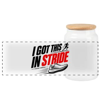 J’ai compris ça avec philosophie – Thème du coureur - Boîte à biscuits avec couvercle en bois - blanc - Devant