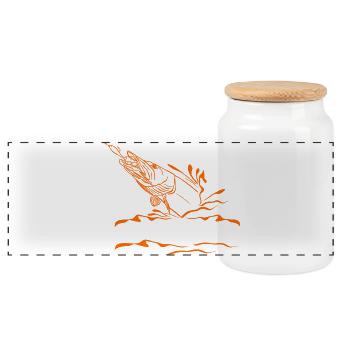 Fische_angeln_002_pike_fishing - Panoramic Cookie Jar with Wooden Lid - white - Front