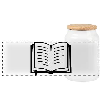 Buch Bücher lesen Geschenk - Panorama Keksdose mit Holzdeckel - Weiß - Vorne