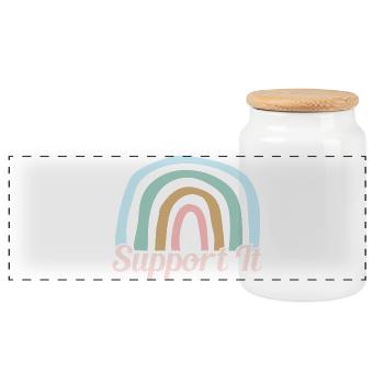 Citation d’assistant social : Soutien au travail social - Boîte à biscuits avec couvercle en bois - blanc - Devant