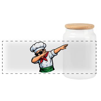 Dabping de la pizzaiole italienne - Boîte à biscuits avec couvercle en bois - blanc - Devant
