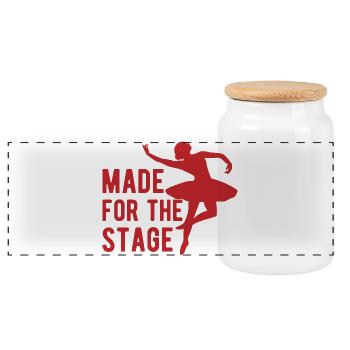 Musical Theatre Made For The Stage Theater Design - Panoramic Cookie Jar with Wooden Lid - white - Front