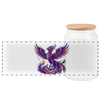 Phénix en couleur - Boîte à biscuits avec couvercle en bois - blanc - Devant