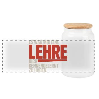 Lehre Dich Kennenzulernen Ex Freund Trennung Ex - Panorama Keksdose mit Holzdeckel - Weiß - Vorne