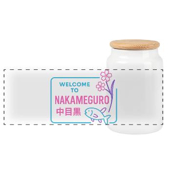 Welcome to Nakameguro - Boîte à biscuits avec couvercle en bois - blanc - Devant
