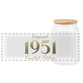 Don du 75e anniversaire Original août 1951 - Boîte à biscuits avec couvercle en bois - blanc - Devant