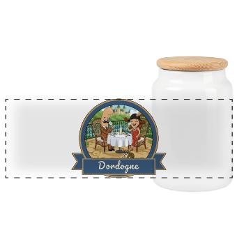 Kek & Ina in Dordogne - Panorama Keksdose mit Holzdeckel - Weiß - Vorne