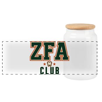 ZFA Club – Zahnmedizinisches Praxisteam - Panorama Keksdose mit Holzdeckel - Weiß - Vorne