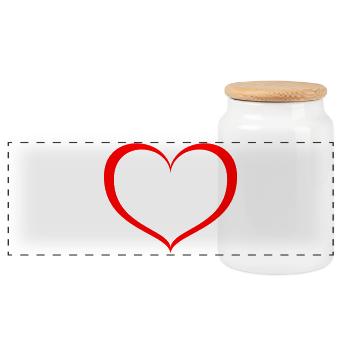 Cœur - Boîte à biscuits avec couvercle en bois - blanc - Devant