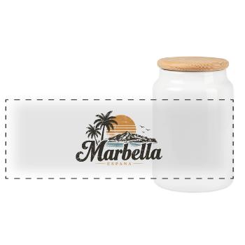 Marbella - Espana - Spanien - Spain - Panorama Keksdose mit Holzdeckel - Weiß - Vorne