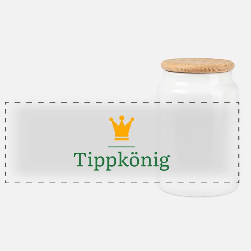 Tippkönig - Das Geschenk für den Tippspiel Sieger - Panorama Keksdose mit Holzdeckel - Weiß