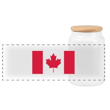 Canada - Boîte à biscuits avec couvercle en bois - blanc - Devant